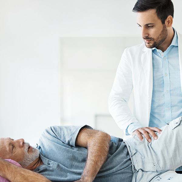 Senior man having medical exam